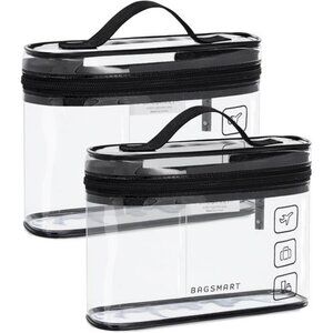 TSA approved clear toiletry bag waterproof travel makeup cosmetic organizer set